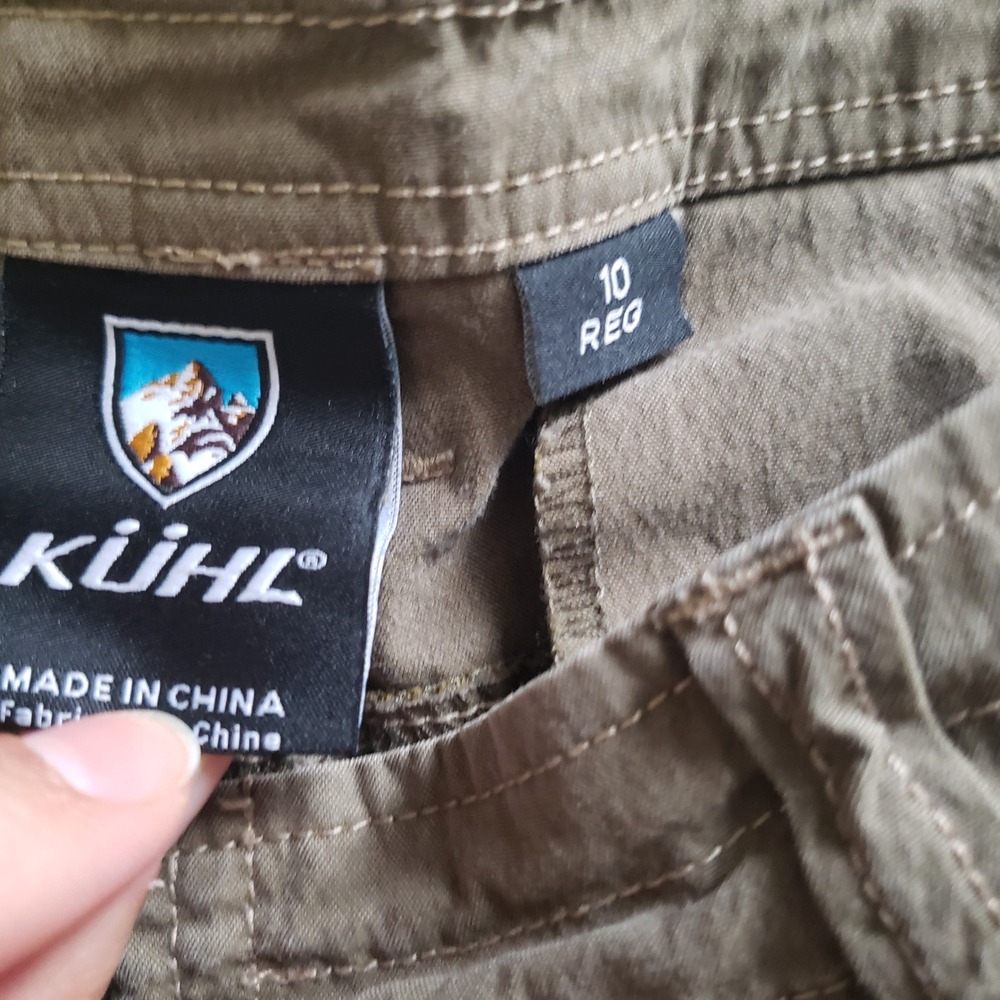 Kuhl Roll Up Convertible‎ Cargo Pants Hiking Travel Outdoor Olive Green Size 10 - Picture 8 of 13